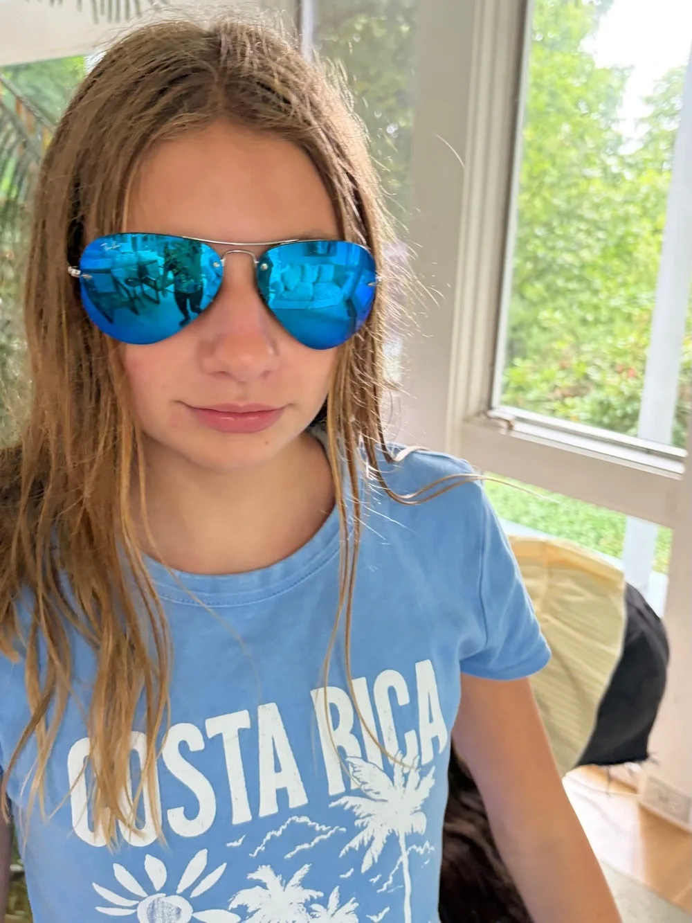 Ray-Ban Blue Mirrored Aviator Sunglasses